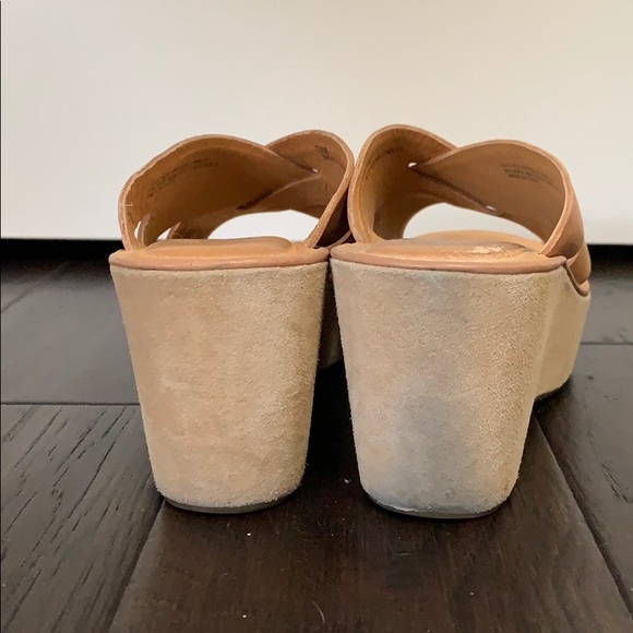 ❤️Kork Ease Wedge Sandals Tan Leather Slides 7 - Picture 5 of 8